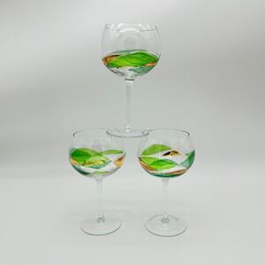 Antoni Barcelona Sagrada Hand Painted Balloon Wine Glasses Set of 2 + 1 Bonus